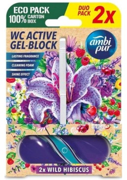 Гелевая подвеска для туалета Ambi Pur WC Active Гибискус, 2х 45 г